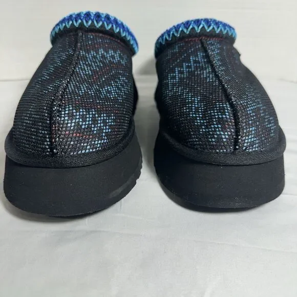 Ugg Tazz Maxi Tasman Slippers Women's 8 Black & Blue Shearling Platform Fleece - Picture 2 of 16